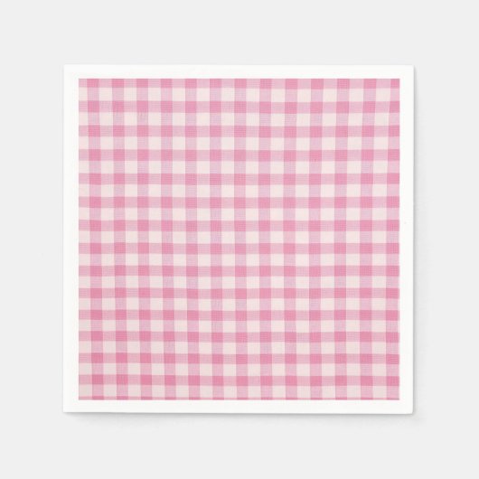 Babyrosa Gingham-Muster Serviette (Vorderseite)