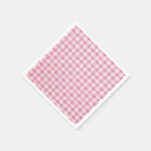 Babyrosa Gingham-Muster Serviette (Ecke)