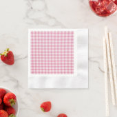Babyrosa Gingham-Muster Serviette (Beispiel)
