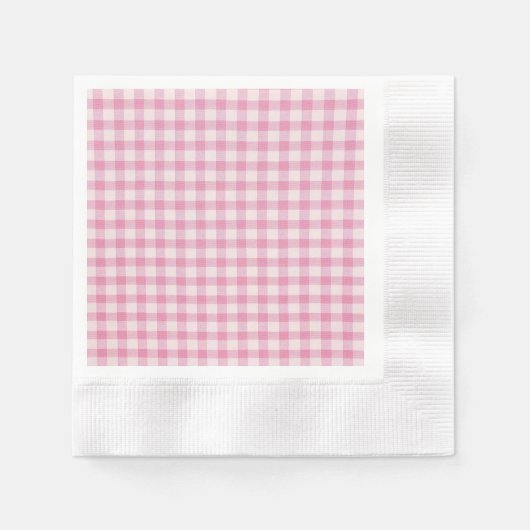 Babyrosa Gingham-Muster Serviette (Vorderseite)