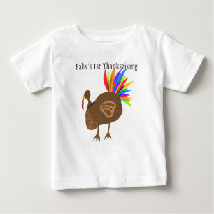Baby's 1. Erntedank Türkei Feathers Baby T-shirt