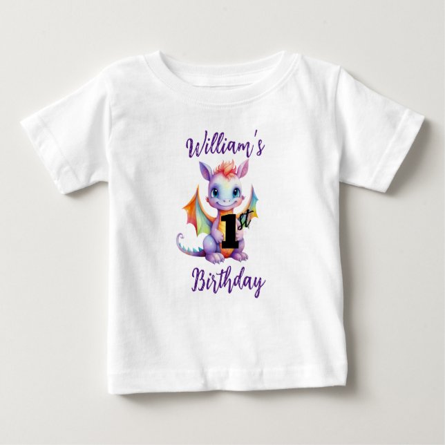 Baby's 1. Geburtstag Dragon T - Shirt (Vorderseite)
