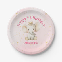 Babys 1. Geburtstag personalisierter Elefant der P