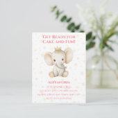 Babys 1. Geburtstag personalisierter Elefant der P Postkarte (Stehend Vorderseite)