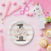 Babys 1. Geburtstag Shabby Chic Rose Blumenstrauß Pappteller (Party)