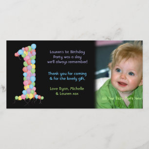 Babys 1. Geburtstag Vielen Dank für Ihre Fotokarte Dankeskarte