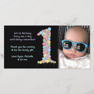 Babys 1. Geburtstag Vielen Dank für Ihre Fotokarte Dankeskarte