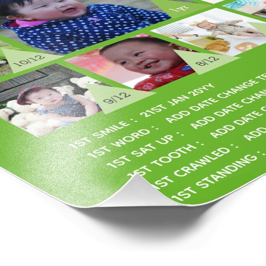 BABYS 1. JAHR FOTO COLLAGE 8x12 $5 oder weniger! (Ecke)