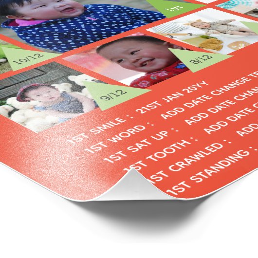 BABYS 1. JAHR FOTO COLLAGE 8x12 $5 oder weniger! (Ecke)