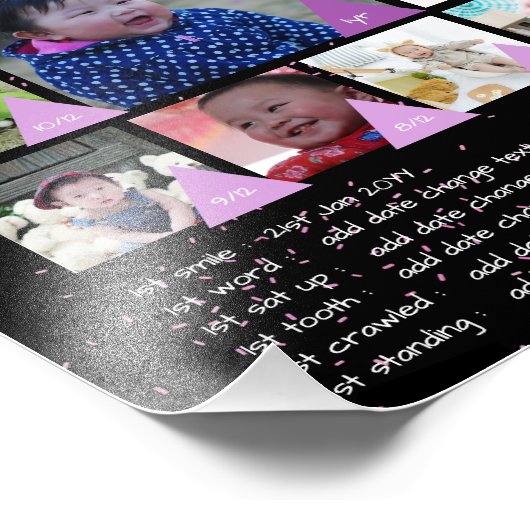 BABYS 1. JAHR FOTO COLLAGE 8x12 $5 oder weniger! (Ecke)