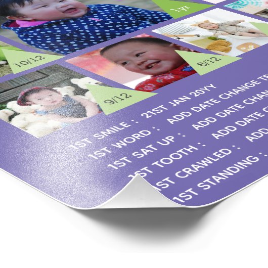 BABYS 1. JAHR FOTO COLLAGE 8x12 $5 oder weniger! (Ecke)