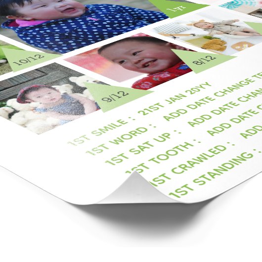 BABYS 1. JAHR FOTO COLLAGE 8x12 $5 oder weniger! (Ecke)