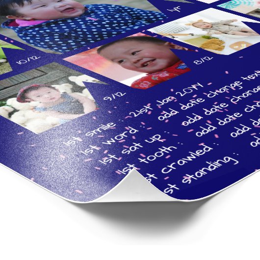 BABYS 1. JAHR FOTO COLLAGE 8x12 $5 oder weniger! (Ecke)