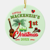Baby's 1. Trini Christmas GREEN Keramik Ornament (Vorne)