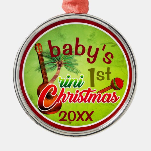 Baby's 1. Trini Christmas Ornament Aus Metall (Vorne)