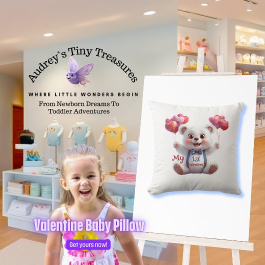 Baby's 1. Valentinstag Throw Kissen