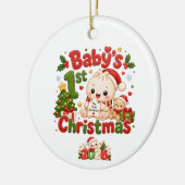 Baby's 1. Weihnachten Keramik Ornament (Links)