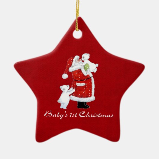 Babys 1. Weihnachten Keramikornament (Vorne)