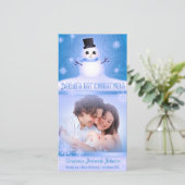 Baby's 1. Weihnachten Niedlich Snowman Blue (Stehend Vorderseite)