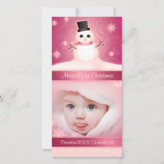 Baby's 1. Weihnachten Niedlich Snowman Pink