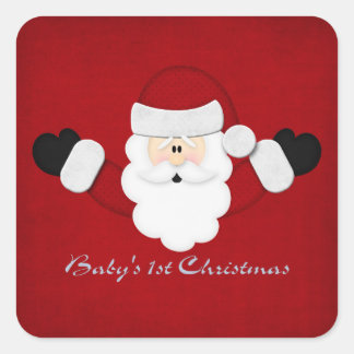 Babys 1. Weihnachten Quadratischer Aufkleber