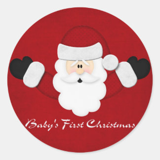 Babys 1. Weihnachten Runder Aufkleber