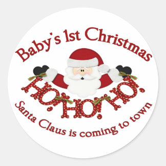 Babys 1. Weihnachten Runder Aufkleber