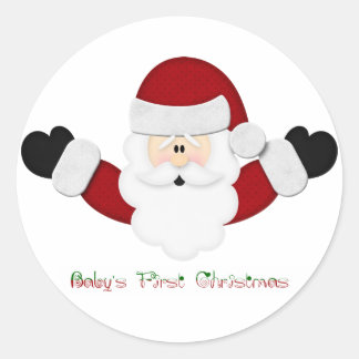 Babys 1. Weihnachten Runder Aufkleber