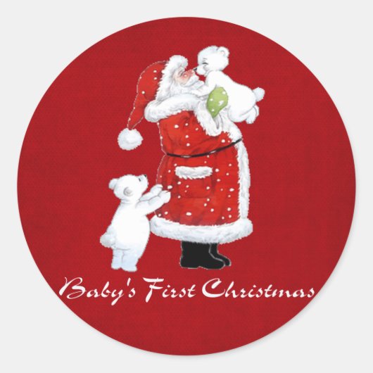 Babys 1. Weihnachten Runder Aufkleber (Vorderseite)
