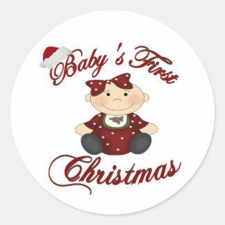 Babys 1. Weihnachten Runder Aufkleber