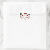Babys 1. Weihnachten Runder Aufkleber (Tasche)