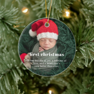 Baby's 1. Weihnachten Sentimentale Foto-Erinneru Keramik Ornament