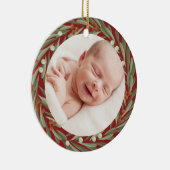 Baby's 1. Weihnachts-Foto Keepake Keramik Ornament (Rechts)