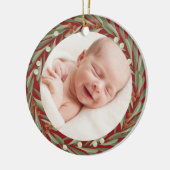 Baby's 1. Weihnachts-Foto Keepake Keramik Ornament (Links)