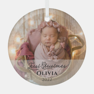 Baby's 1. Weihnachts-Foto Keepake Ornament Aus Glas