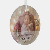 Baby's 1. Weihnachts-Foto Keepake Ornament Aus Glas (Vorderseite Rechts)