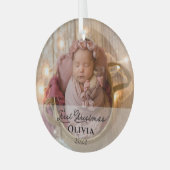 Baby's 1. Weihnachts-Foto Keepake Ornament Aus Glas (Vorderseite links)