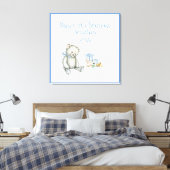 Baby's 1. Weihnachts Personalisiert Blue Keepake Leinwanddruck (Insitu (Schlafzimmer))