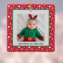 Babys 1. Weihnachts Red Peppermint Candy Canes