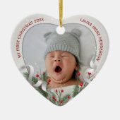 Baby's 1. Weihnachts Silver Frame Foto Keramik Ornament (Vorne)