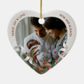 Baby's 1. Weihnachts Silver Frame Foto Keramik Ornament (Hinten)