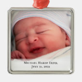 Babys 1. Weihnachtsfest Foto Ornament Aus Metall (Vorne)
