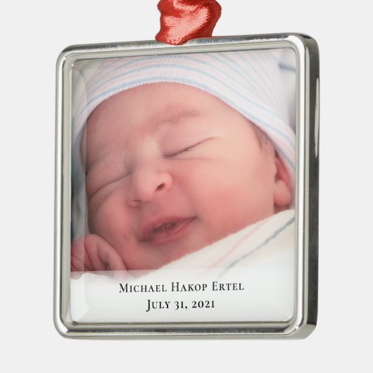 Babys 1. Weihnachtsfest Foto Ornament Aus Metall (Links)