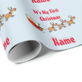 Babys 1. Weihnachtsfest GIFTWRAP Personalisiert Geschenkpapier (Rolleneckpunkt)