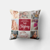 Baby's 1. Weihnachtsfoto Collage Keepake Kissen (Rückseite)