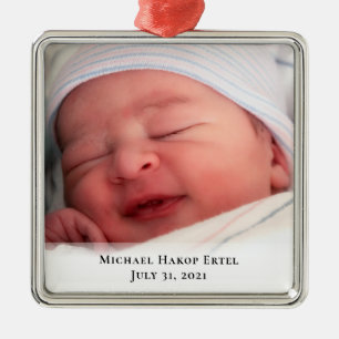 Babys 1. Weihnachtsfoto Ornament Aus Metall