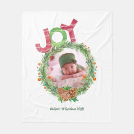 Babys 1. Weihnachtsgeschenke FOTO Wreath Keepake Fleecedecke