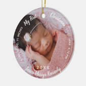 Baby's 1. Weihnachtsjubiläum Geburtsstat Baby Name Keramik Ornament (Links)