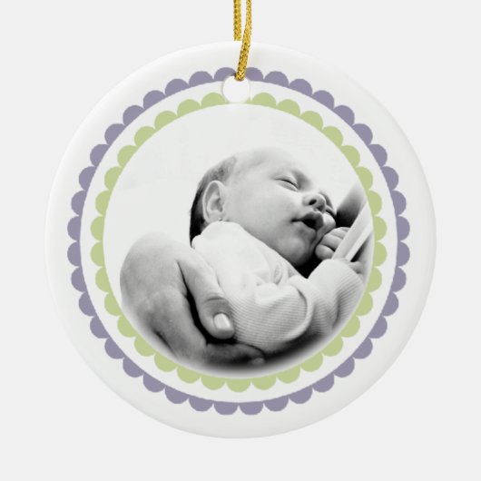 Babys 1. Weihnachtsname Foto Ornament Keepake (Vorne)