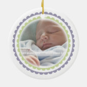Babys 1. Weihnachtsname Foto Ornament Keepake (Hinten)